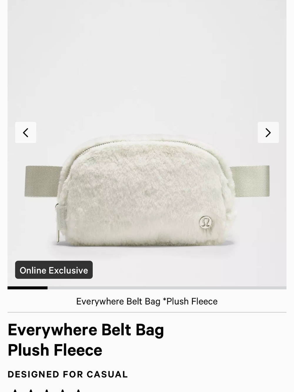 lululemon athletica Plush Fleece Everywhere Belt Bag — Cream
